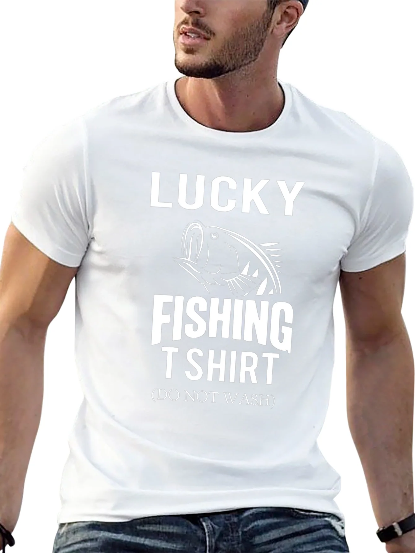 Lucky Fishing T-Shirt - Do Not Wash Funny Tee