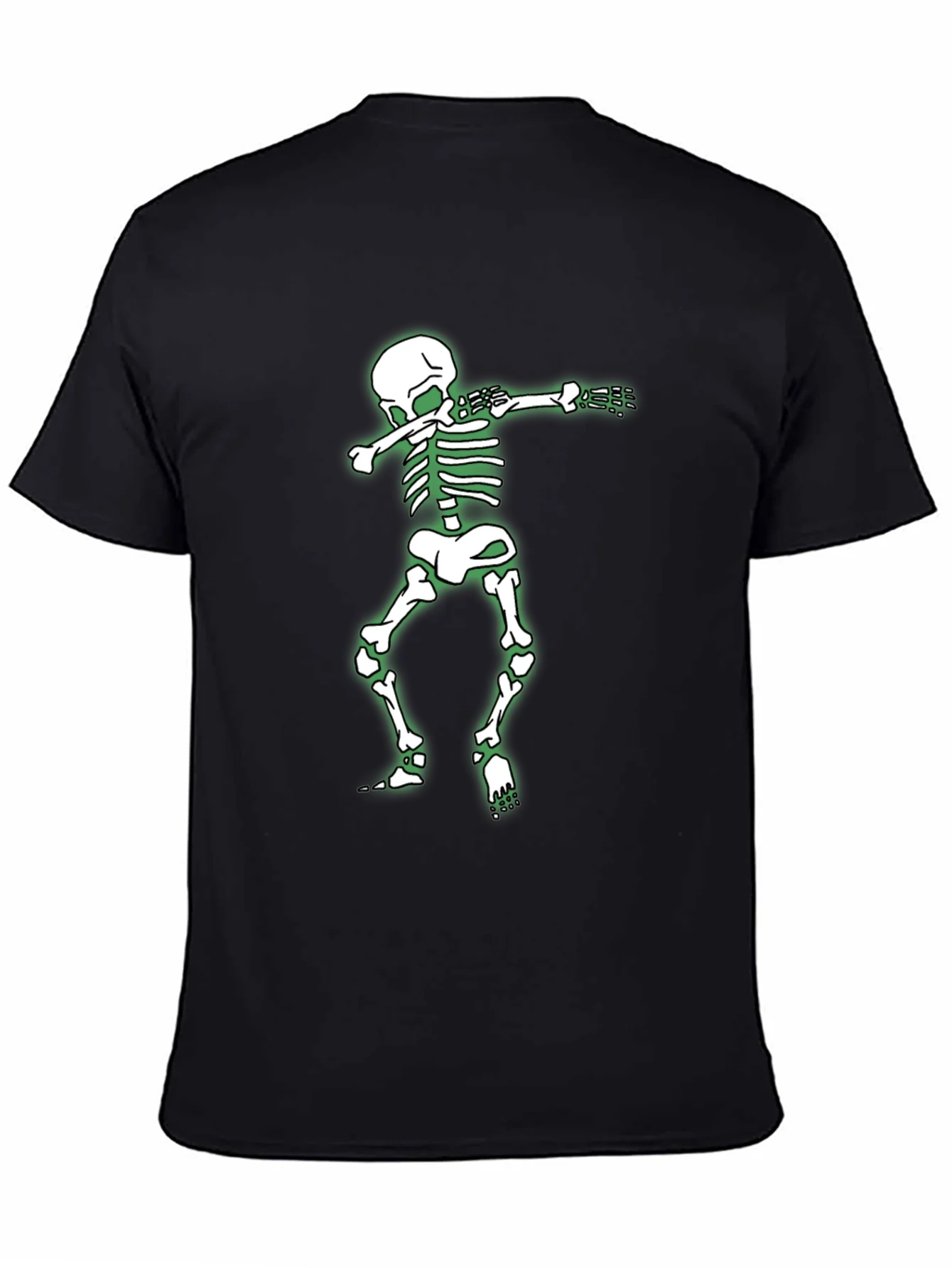 Skeleton Dabbing Graphic Tee - Black Cotton Shirt